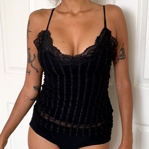Bebe black lace camisole